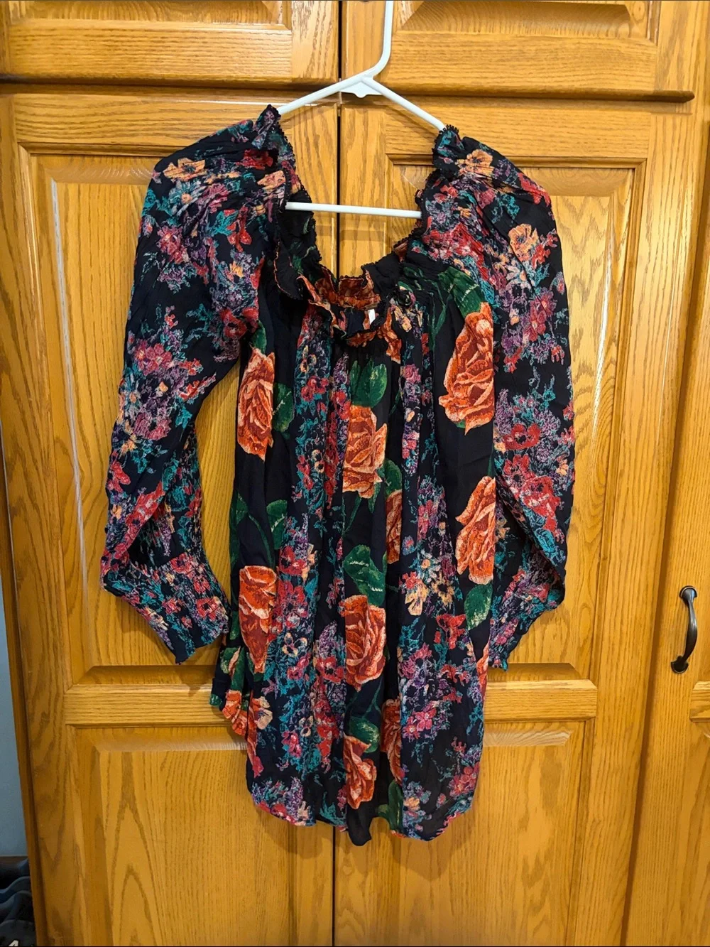 NWT! Free People Floral Off-Shoulder Peasant Blouse